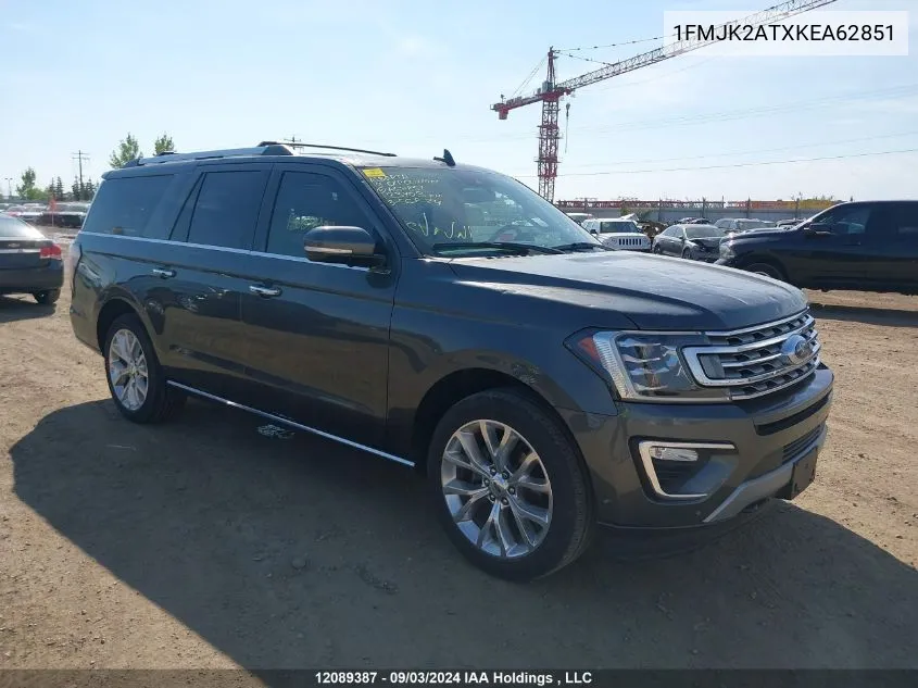 2019 Ford Expedition Max Limited VIN: 1FMJK2ATXKEA62851 Lot: 12089387