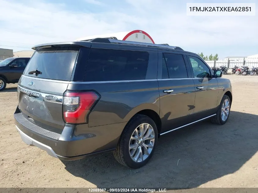 1FMJK2ATXKEA62851 2019 Ford Expedition Max Limited