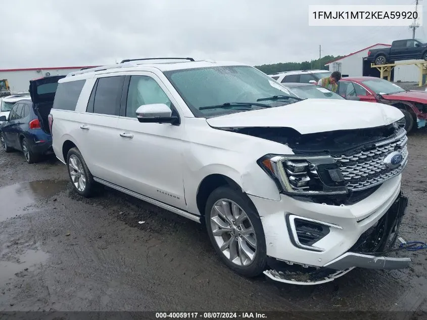 2019 Ford Expedition Max Platinum VIN: 1FMJK1MT2KEA59920 Lot: 40059117