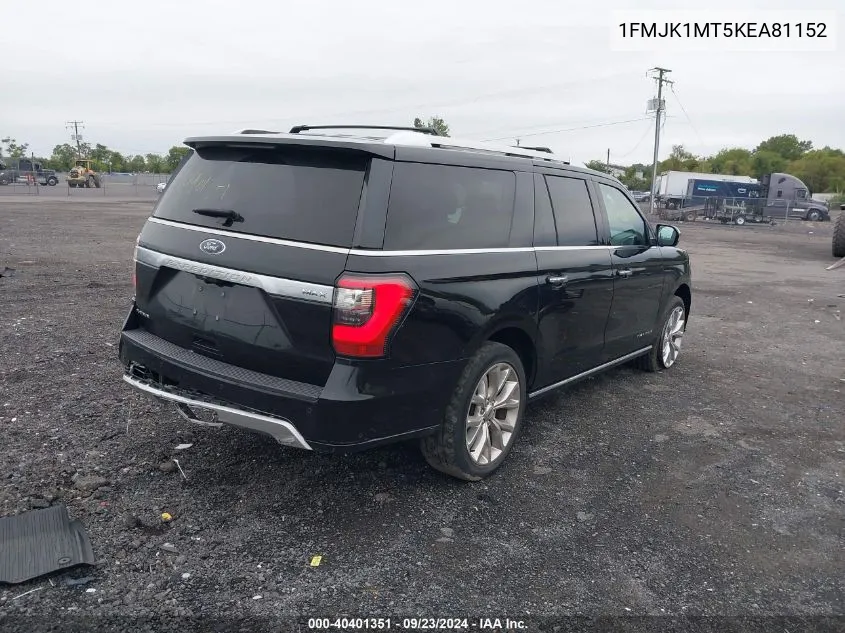 2019 Ford Expedition Max Platinum VIN: 1FMJK1MT5KEA81152 Lot: 40401351