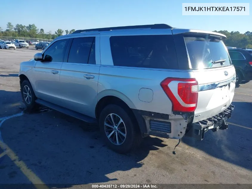 2019 Ford Expedition Max Xlt VIN: 1FMJK1HTXKEA17571 Lot: 40435712