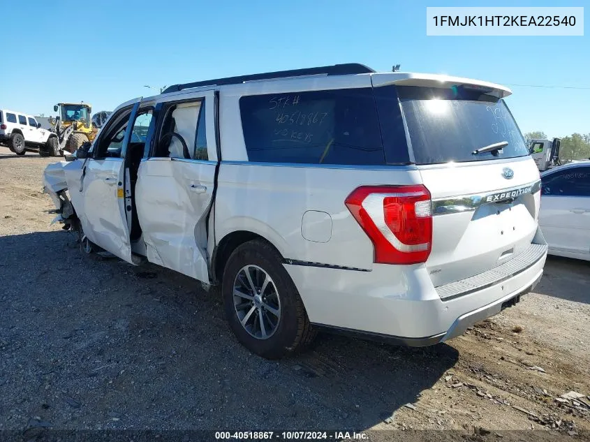 2019 Ford Expedition Max Xlt VIN: 1FMJK1HT2KEA22540 Lot: 40518867