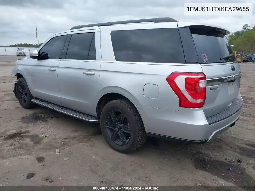 2019 Ford Expedition Max Xlt VIN: 1FMJK1HTXKEA29655 Lot: 40758474