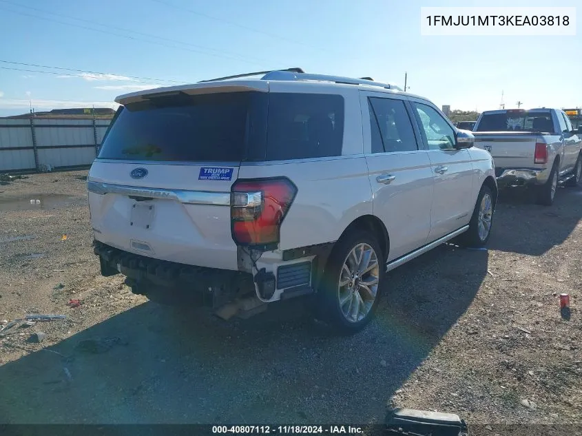 2019 Ford Expedition Platinum VIN: 1FMJU1MT3KEA03818 Lot: 40807112