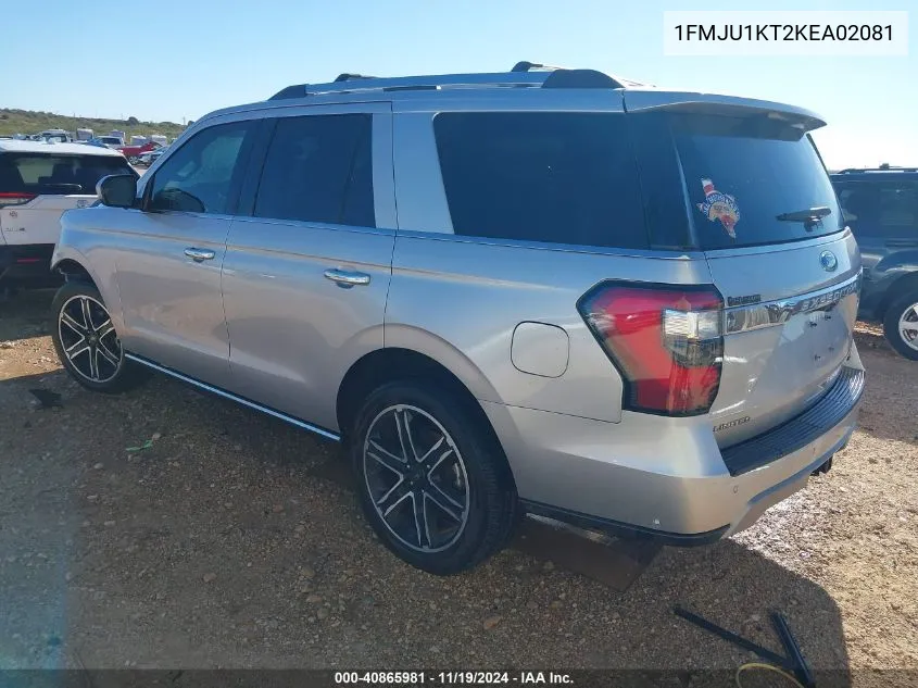 2019 Ford Expedition Limited VIN: 1FMJU1KT2KEA02081 Lot: 40865981