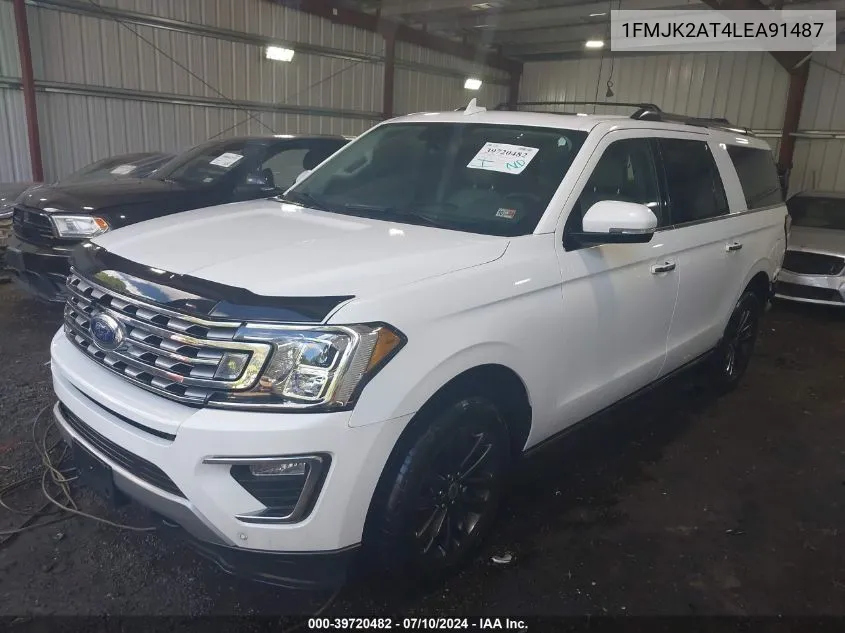 2020 Ford Expedition Limited Max VIN: 1FMJK2AT4LEA91487 Lot: 39720482