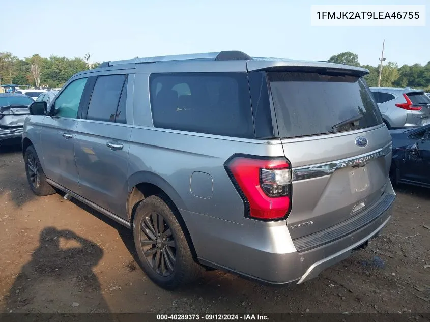 2020 Ford Expedition Limited Max VIN: 1FMJK2AT9LEA46755 Lot: 40289373