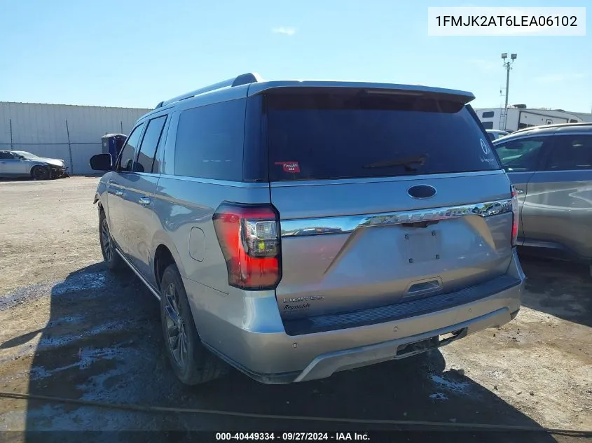 2020 Ford Expedition Limited Max VIN: 1FMJK2AT6LEA06102 Lot: 40449334