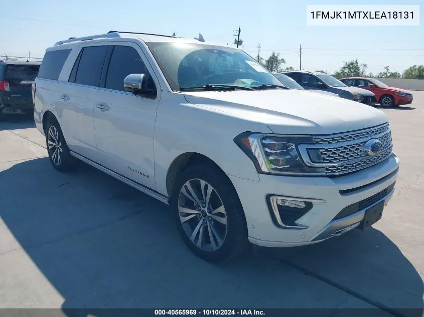 2020 Ford Expedition Platinum Max VIN: 1FMJK1MTXLEA18131 Lot: 40565969