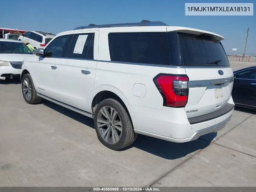 1FMJK1MTXLEA18131 2020 Ford Expedition Platinum Max