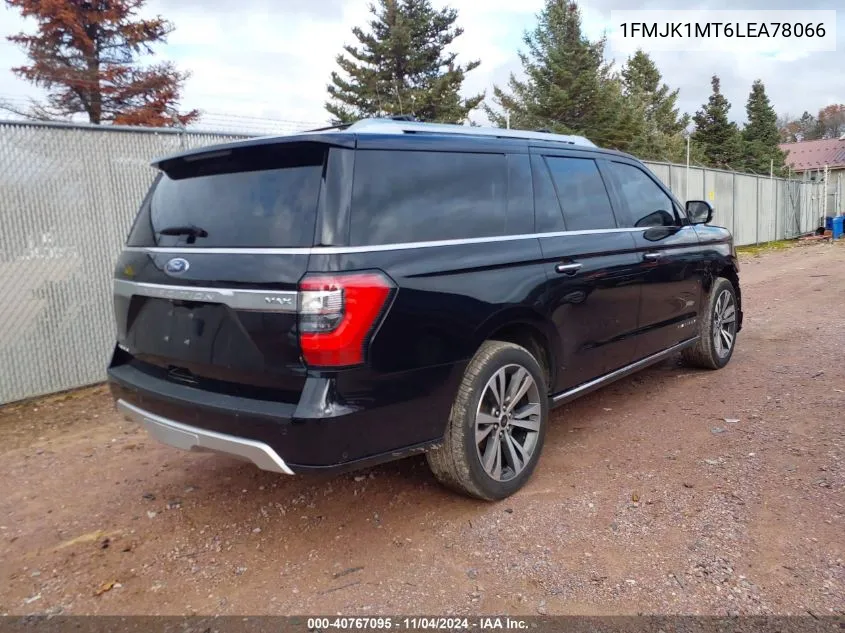 2020 Ford Expedition Platinum Max VIN: 1FMJK1MT6LEA78066 Lot: 40767095