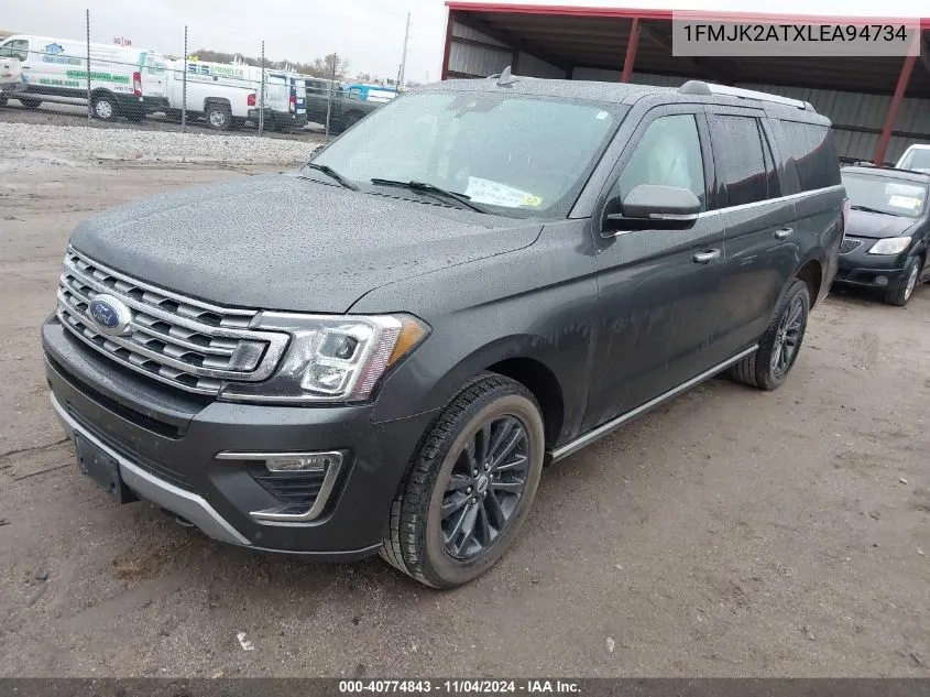 2020 Ford Expedition Limited Max VIN: 1FMJK2ATXLEA94734 Lot: 40774843