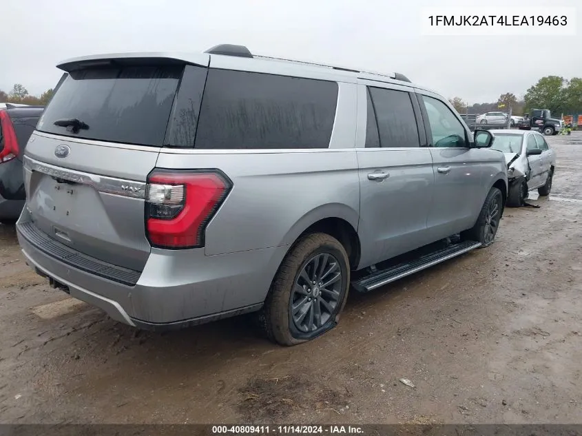 2020 Ford Expedition Limited Max VIN: 1FMJK2AT4LEA19463 Lot: 40809411