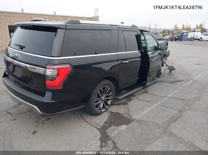 2020 Ford Expedition Limited Max VIN: 1FMJK1KT4LEA38796 Lot: 40909931