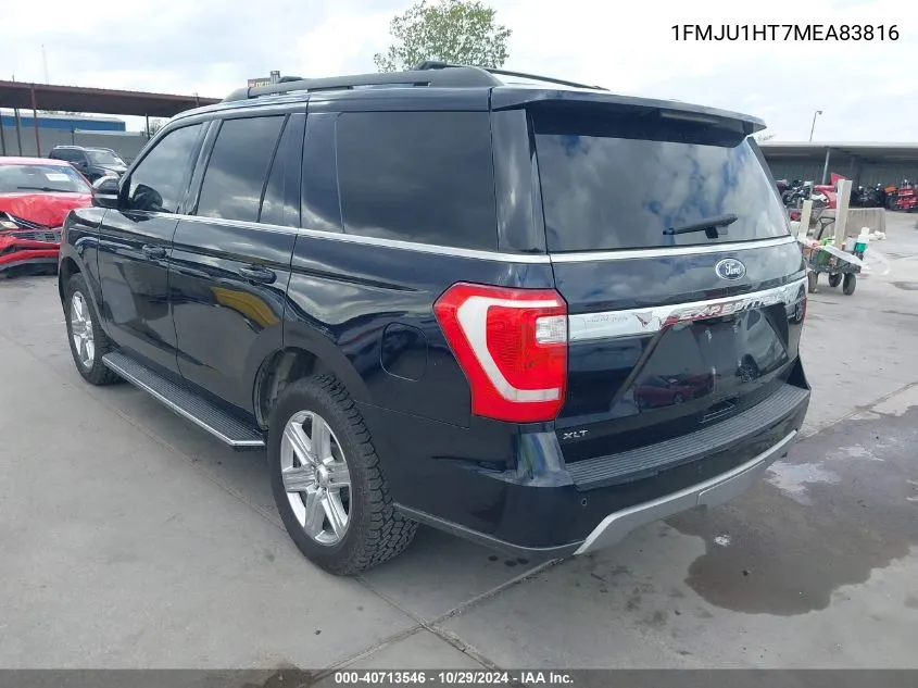 2021 Ford Expedition Xlt VIN: 1FMJU1HT7MEA83816 Lot: 40713546