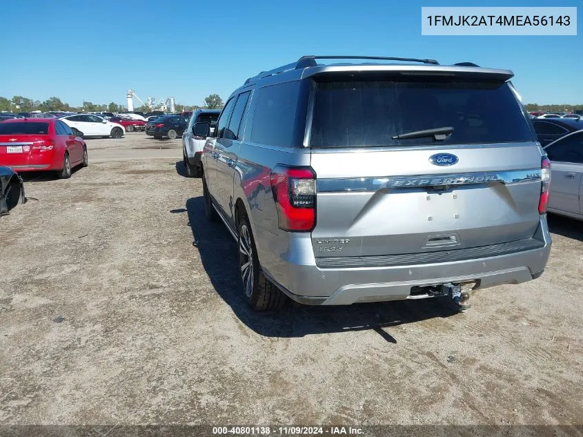 2021 Ford Expedition Limited Max VIN: 1FMJK2AT4MEA56143 Lot: 40801138