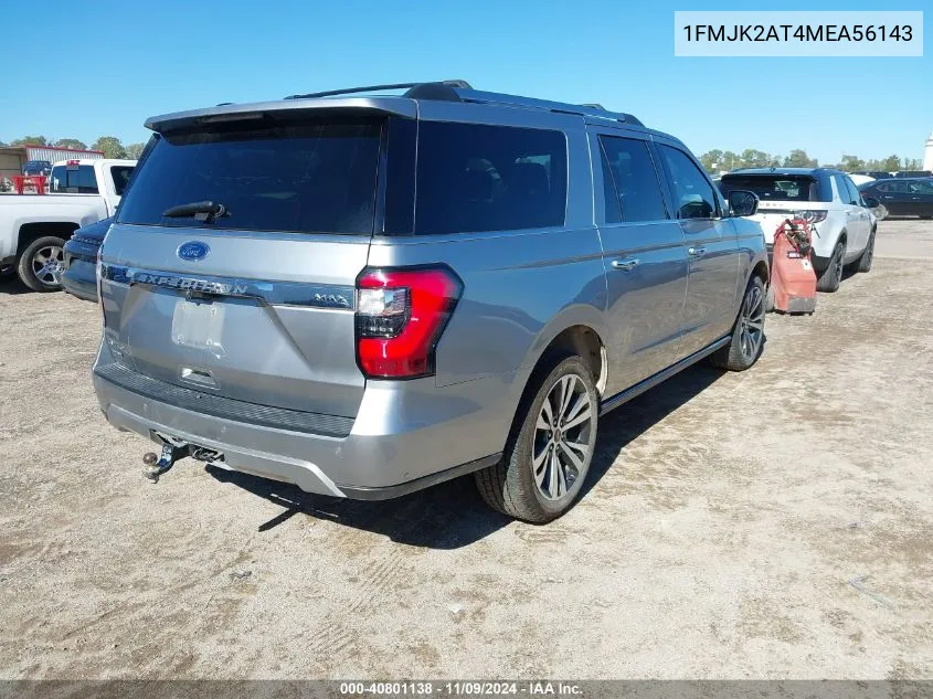 2021 Ford Expedition Limited Max VIN: 1FMJK2AT4MEA56143 Lot: 40801138