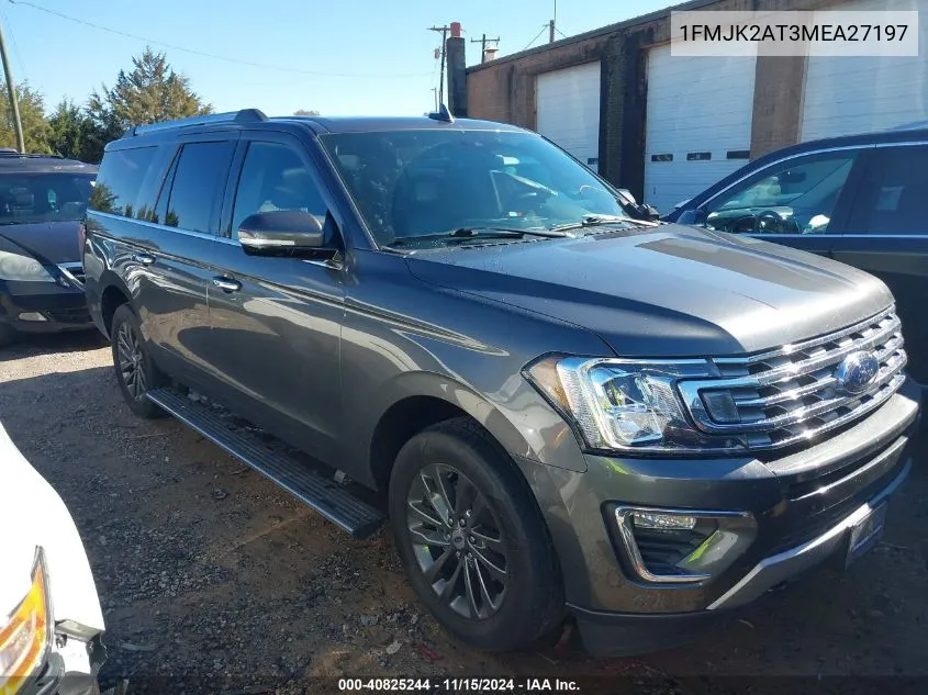 2021 Ford Expedition Limited Max VIN: 1FMJK2AT3MEA27197 Lot: 40825244