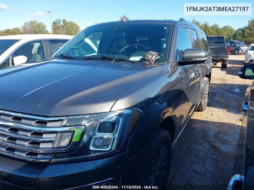 2021 Ford Expedition Limited Max VIN: 1FMJK2AT3MEA27197 Lot: 40825244