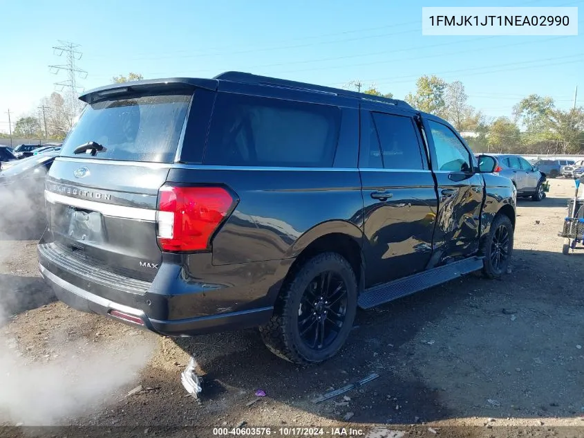 2022 Ford Expedition Xlt Max VIN: 1FMJK1JT1NEA02990 Lot: 40603576