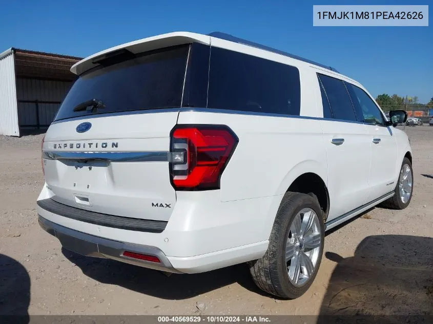 2023 Ford Expedition Platinum Max VIN: 1FMJK1M81PEA42626 Lot: 40569529