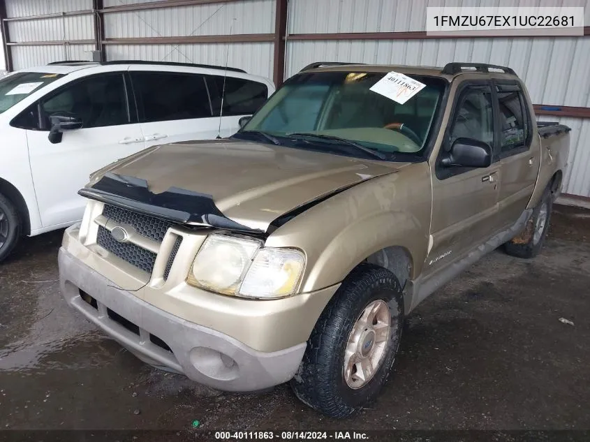 2001 Ford Explorer Sport Trac VIN: 1FMZU67EX1UC22681 Lot: 40111863