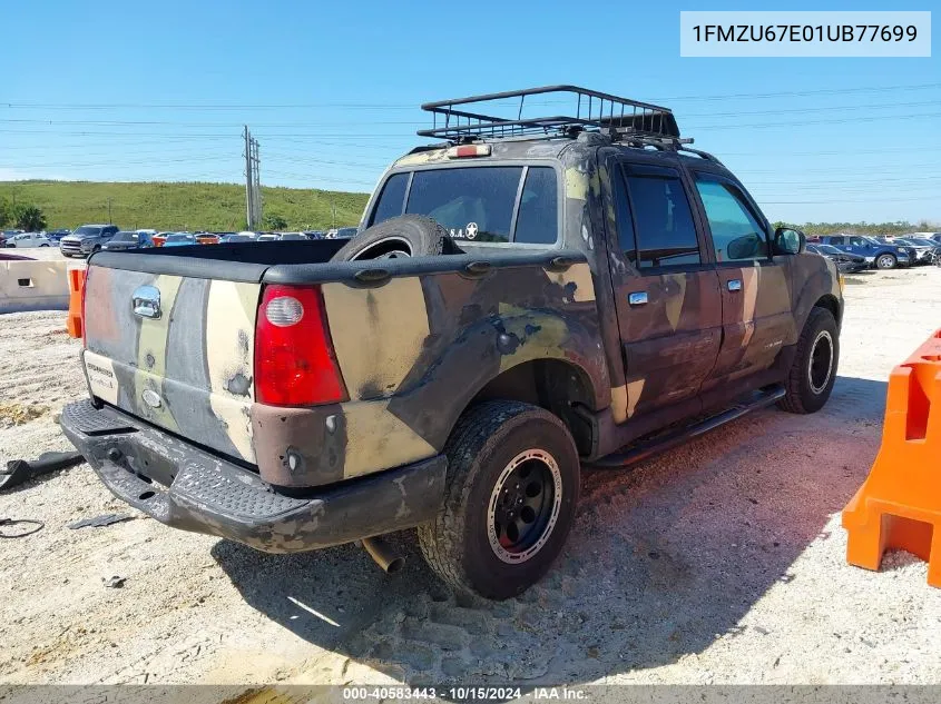 2001 Ford Explorer Sport Trac VIN: 1FMZU67E01UB77699 Lot: 40583443