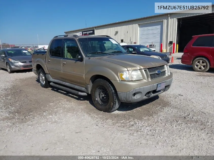 2001 Ford Explorer Sport Trac VIN: 1FMZU67E51UB25792 Lot: 40628782