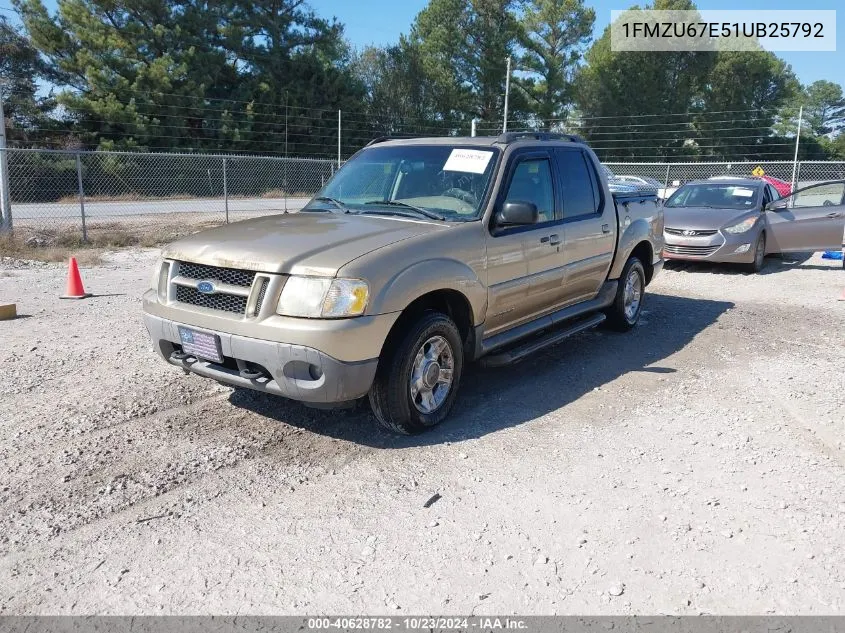 2001 Ford Explorer Sport Trac VIN: 1FMZU67E51UB25792 Lot: 40628782