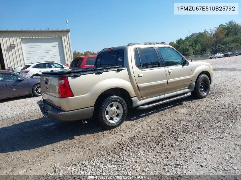 2001 Ford Explorer Sport Trac VIN: 1FMZU67E51UB25792 Lot: 40628782