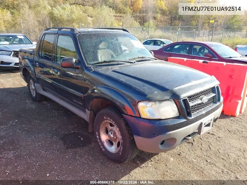 2001 Ford Explorer Sport Trac VIN: 1FMZU77E01UA92514 Lot: 40666378