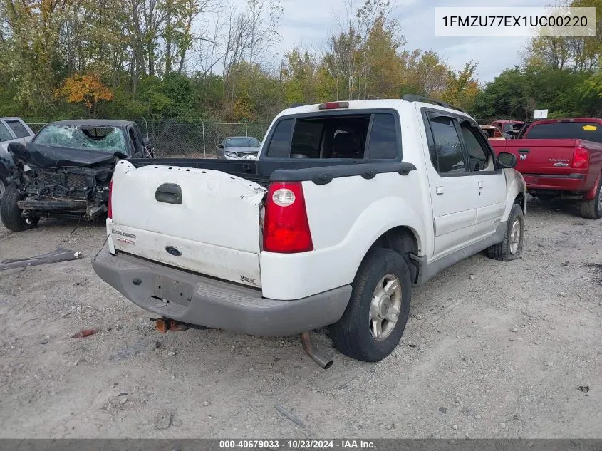 2001 Ford Explorer Sport Trac VIN: 1FMZU77EX1UC00220 Lot: 40679033