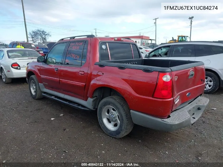 2001 Ford Explorer Sport Trac VIN: 1FMZU67EX1UC84274 Lot: 40843122