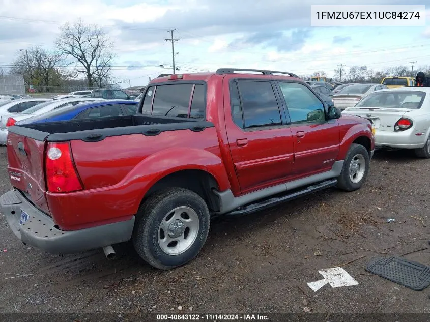 2001 Ford Explorer Sport Trac VIN: 1FMZU67EX1UC84274 Lot: 40843122