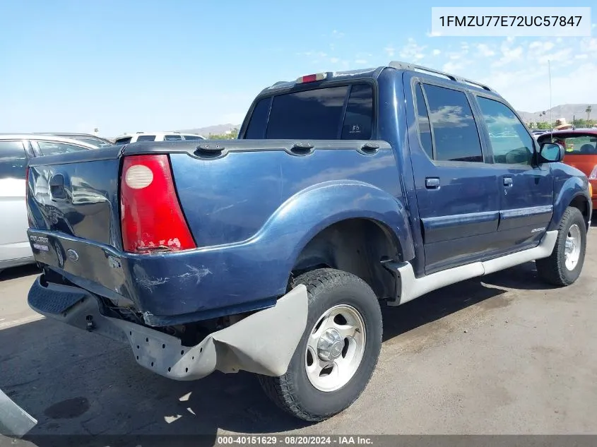 2002 Ford Explorer Sport Trac VIN: 1FMZU77E72UC57847 Lot: 40151629