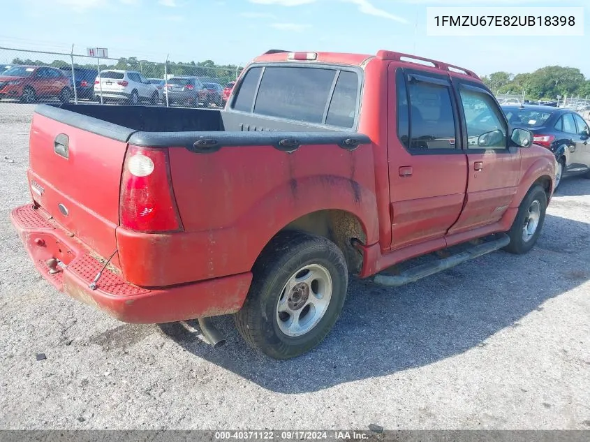 2002 Ford Explorer Sport Trac VIN: 1FMZU67E82UB18398 Lot: 40371122