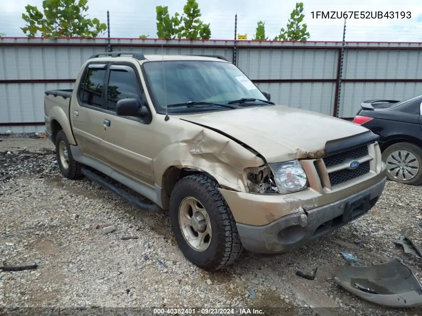 1FMZU67E52UB43193 2002 Ford Explorer Sport Trac