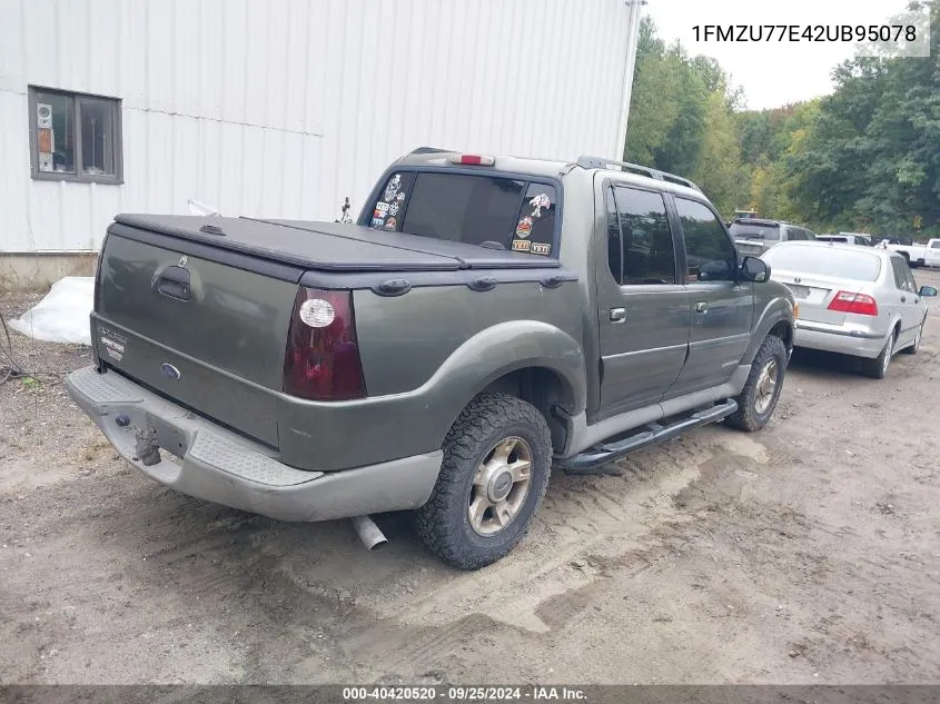 2002 Ford Explorer Sport Trac VIN: 1FMZU77E42UB95078 Lot: 40420520