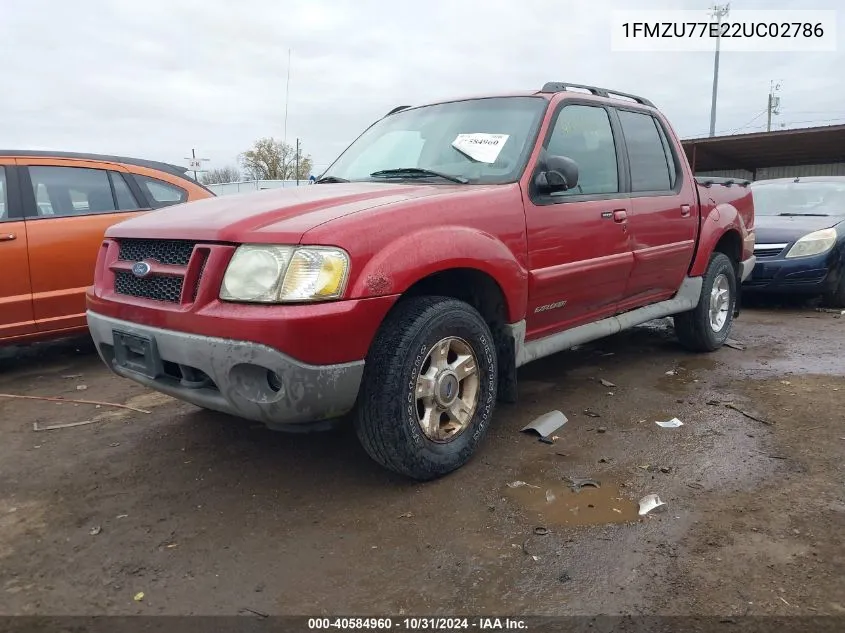 2002 Ford Explorer Sport Trac Value VIN: 1FMZU77E22UC02786 Lot: 40584960