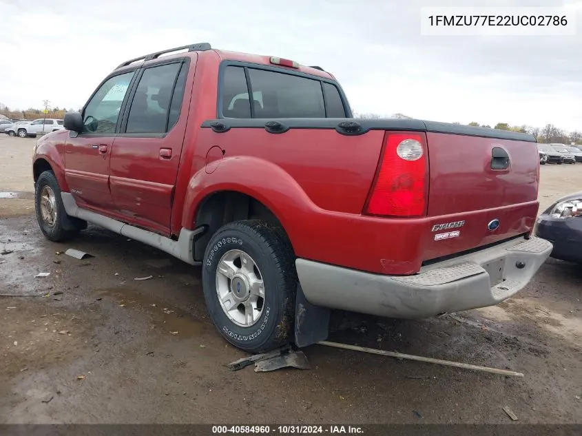 2002 Ford Explorer Sport Trac Value VIN: 1FMZU77E22UC02786 Lot: 40584960