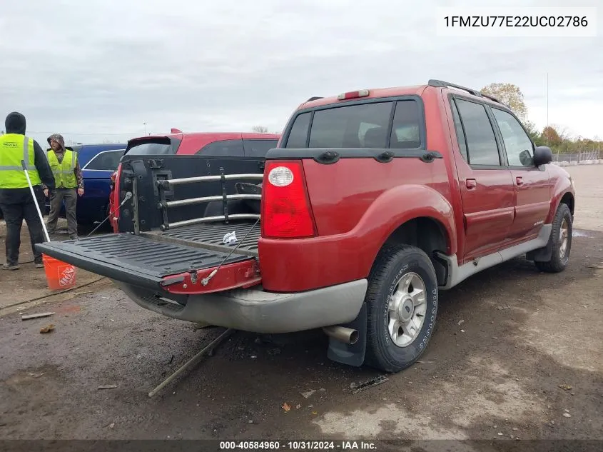 2002 Ford Explorer Sport Trac Value VIN: 1FMZU77E22UC02786 Lot: 40584960