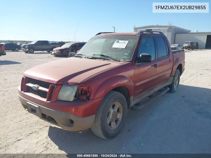 2002 Ford Explorer Sport Trac VIN: 1FMZU67EX2UB29855 Lot: 40661550