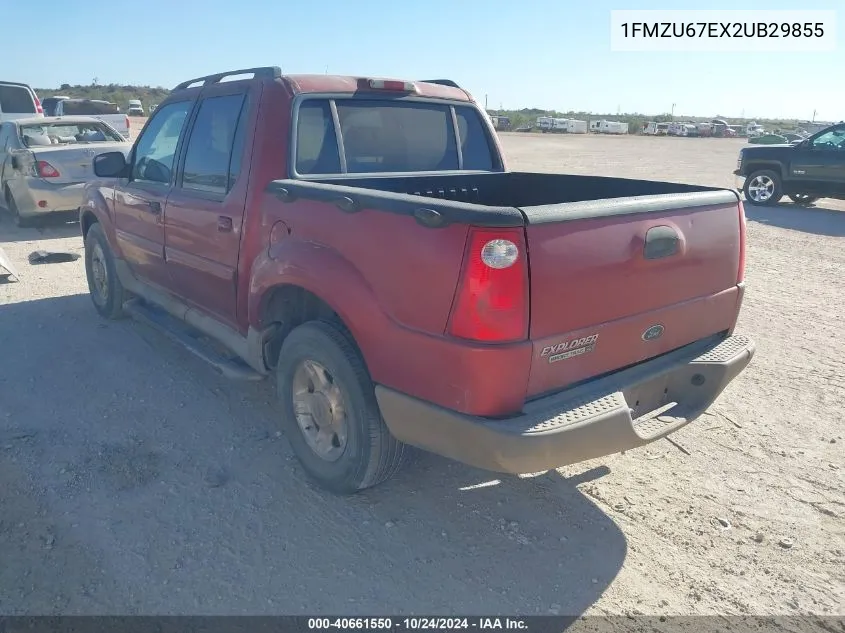 2002 Ford Explorer Sport Trac VIN: 1FMZU67EX2UB29855 Lot: 40661550