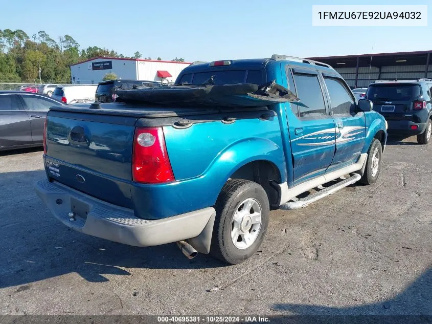 2002 Ford Explorer Sport Trac VIN: 1FMZU67E92UA94032 Lot: 40695381