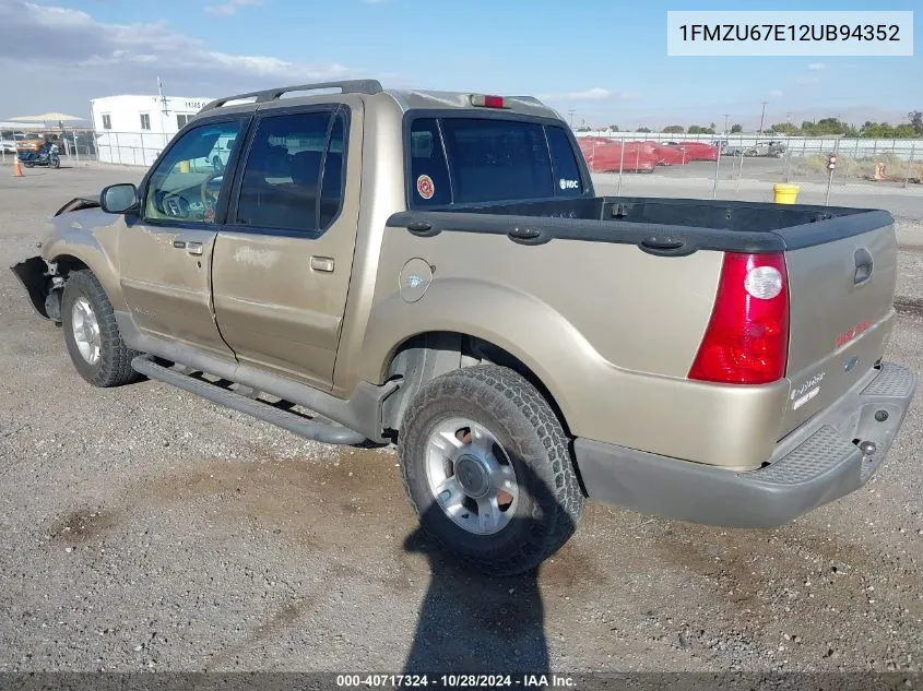 2002 Ford Explorer Sport Trac VIN: 1FMZU67E12UB94352 Lot: 40717324