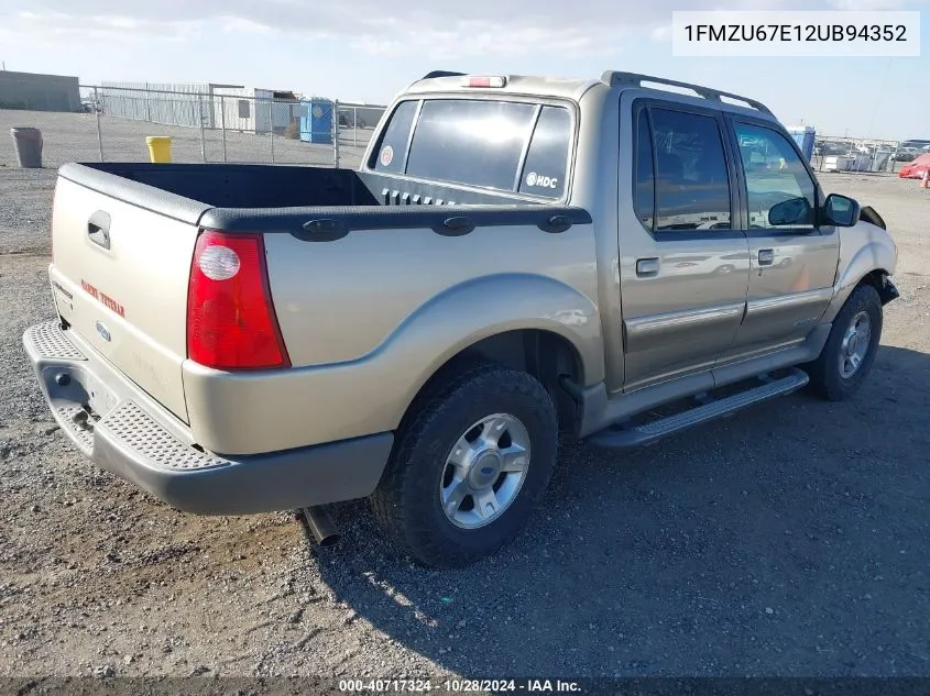 2002 Ford Explorer Sport Trac VIN: 1FMZU67E12UB94352 Lot: 40717324