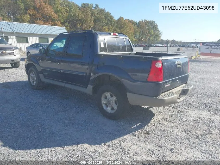 2002 Ford Explorer Sport Trac VIN: 1FMZU77E62UD43098 Lot: 40730025