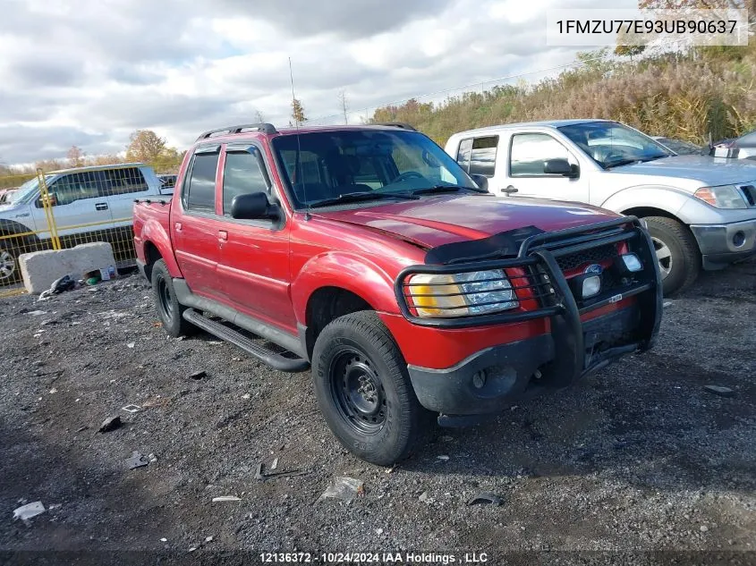 2003 Ford Explorer Sport Trac VIN: 1FMZU77E93UB90637 Lot: 12136372