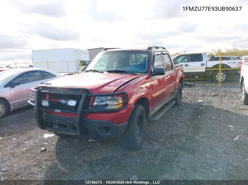 2003 Ford Explorer Sport Trac VIN: 1FMZU77E93UB90637 Lot: 12136372