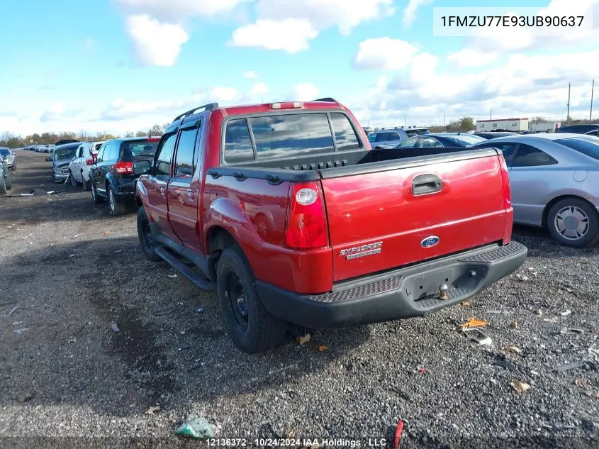 2003 Ford Explorer Sport Trac VIN: 1FMZU77E93UB90637 Lot: 12136372